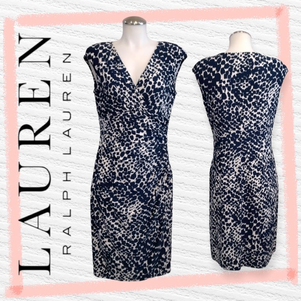 Lauren Ralph Lauren Cap Sleeve Geo Print Dress Size 10